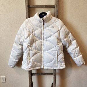 The North Face Women's White 550 Puffer Coat- Size XL